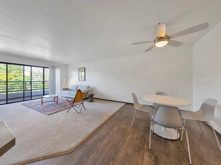 Furnished+ apartment homes include a dining set (Representative Image exact items and style of furnishings may vary)