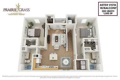 Floor plan Aster Vista w/ Balcony