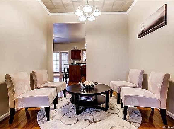 host dinner parties in the formal dining room, between the living room and kitchen