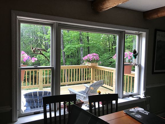 Looking outside to backyard