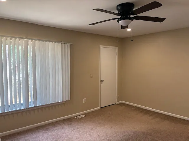 Master bedroom with ceiling fan