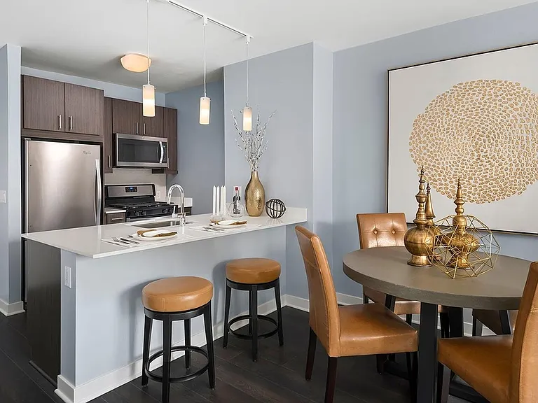 Model kitchen and dining area