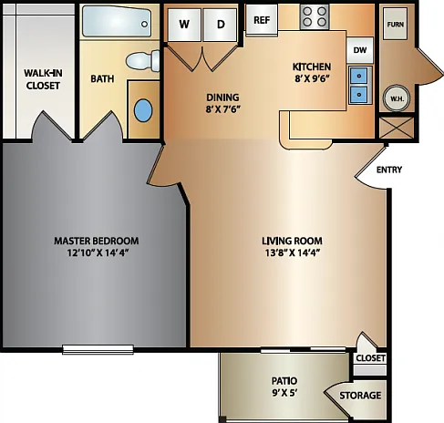 Trophy 1 Bed Floor Plan Trophy 1 Bed Floor Plan