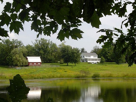 House, Barn and pond