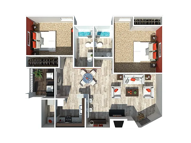 Floor plan 2 Bedroom 2 Bath