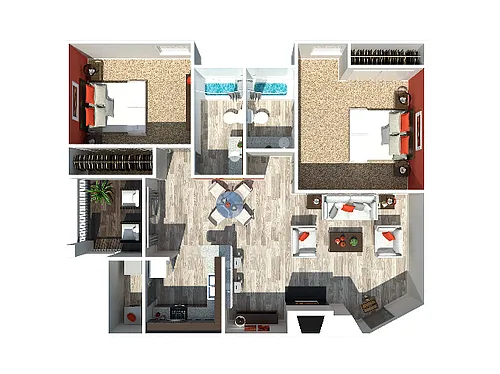 Floor plan 2 Bedroom 2 Bath