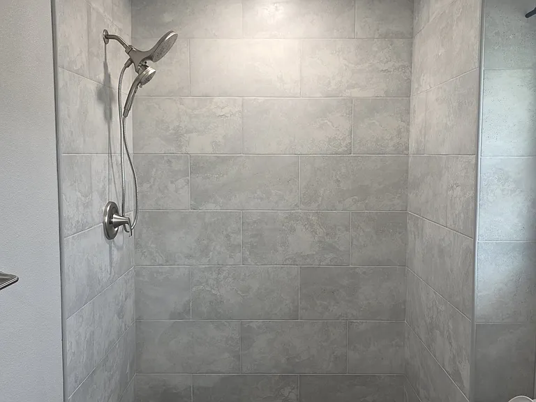 Full shower, waitingl on glass door installation,