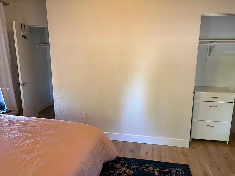 Closets in first floor bedroom