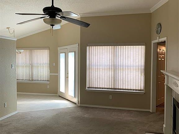 Living area with fireplace