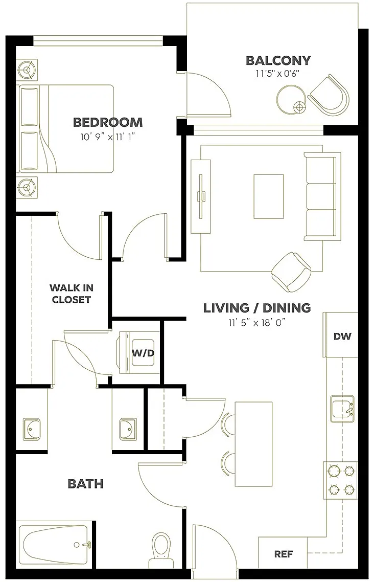 Floor plan 1X1 C9