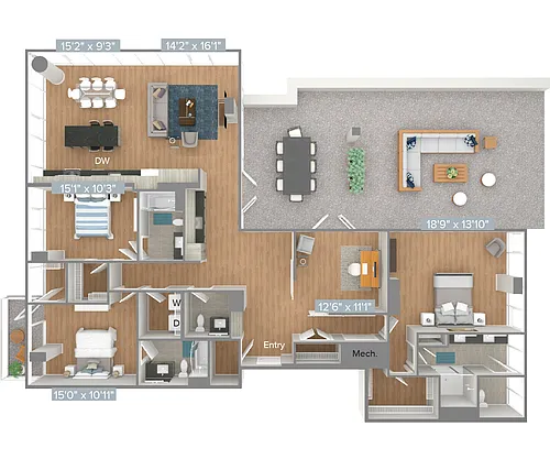 Floor plan C3D-2342sf-S