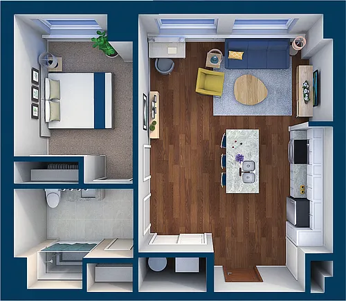 Floor plan Suite Style 10 - 1 Bedroom 1 Bath