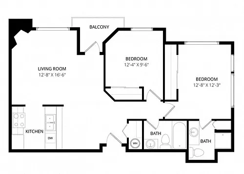 Floor plan 2BR 2BA