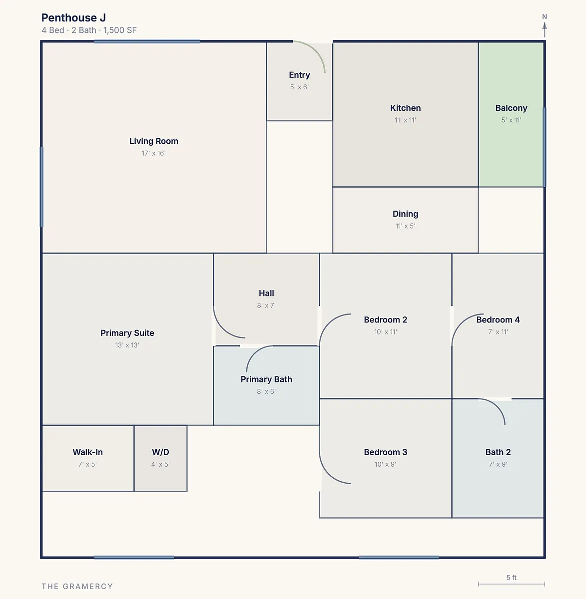 Floor plan The Gramercy Penthouse II