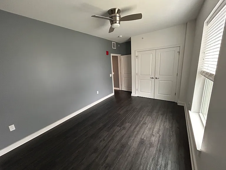 Bedroom with 3rd floor window view