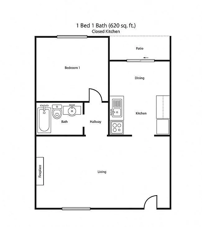Floor plan 1X1PR