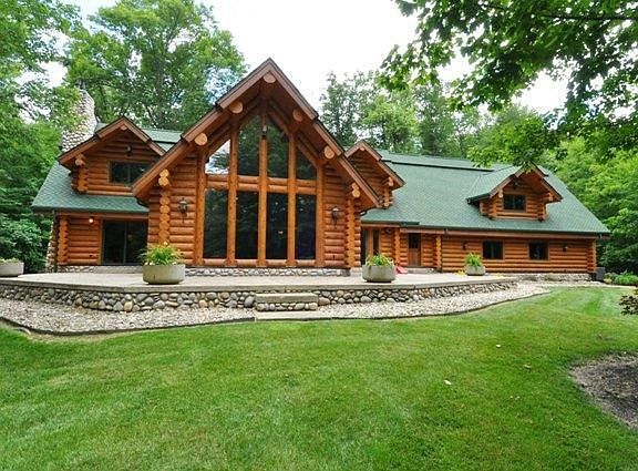 North view of custom concrete patio
