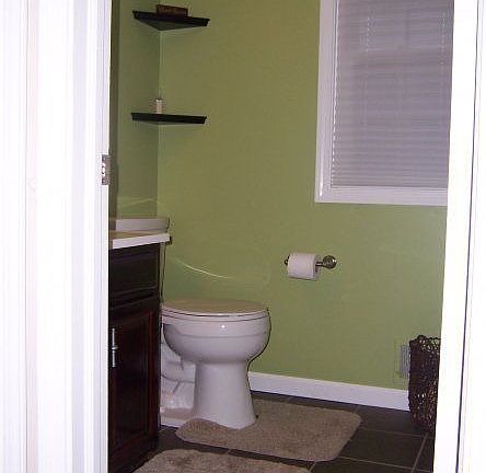 New toliet and tile floor (2008).