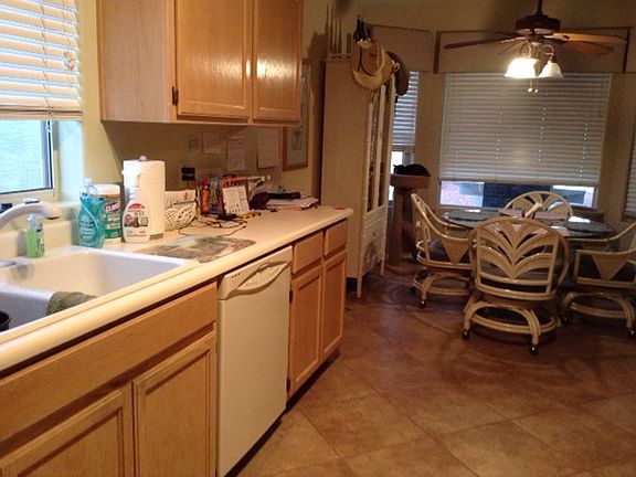 Galley kitchen, window sink