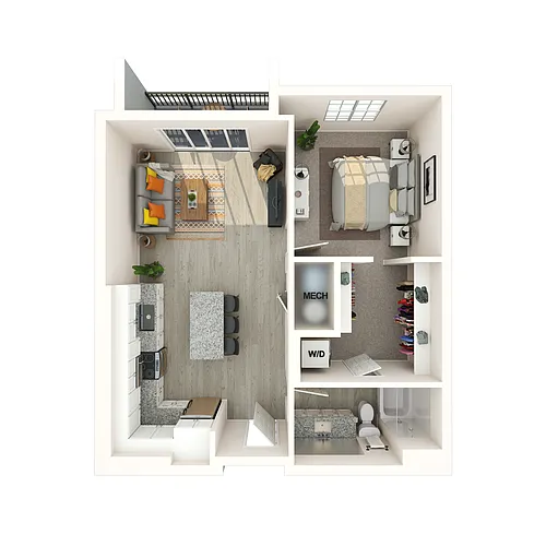 Floor plan 1 Bed/1 Bath