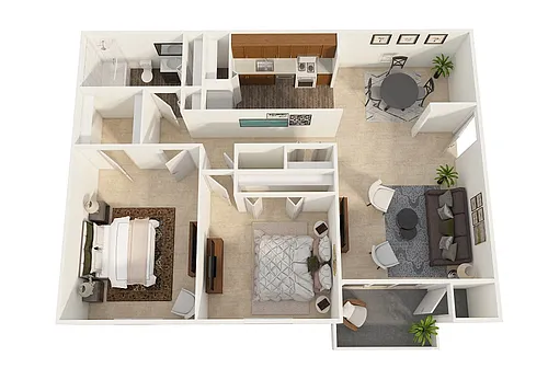 Floor plan Two Bedroom Traditional