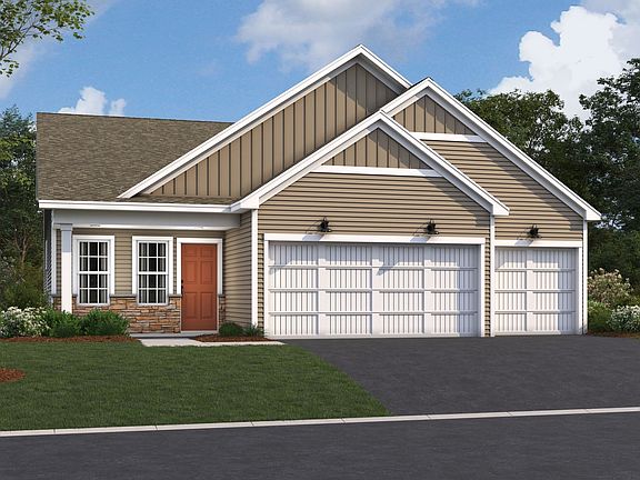 Dawson Elevation C Stone 3-Car