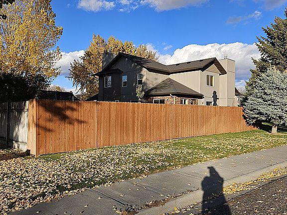 Fenced back yard.