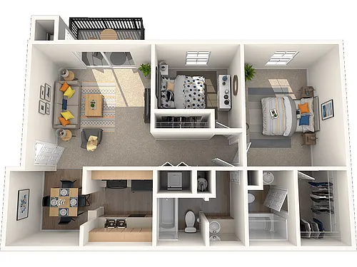 Floor plan 2 Bed 2 Bath