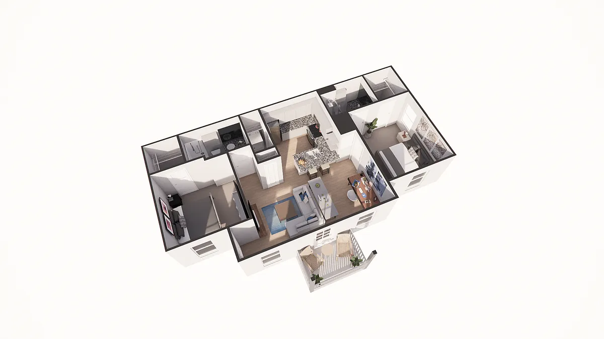 Floor plan 2x2 Balcony - 2nd Floor