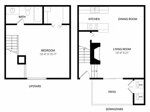 Floor plan 1x1 Townhouse