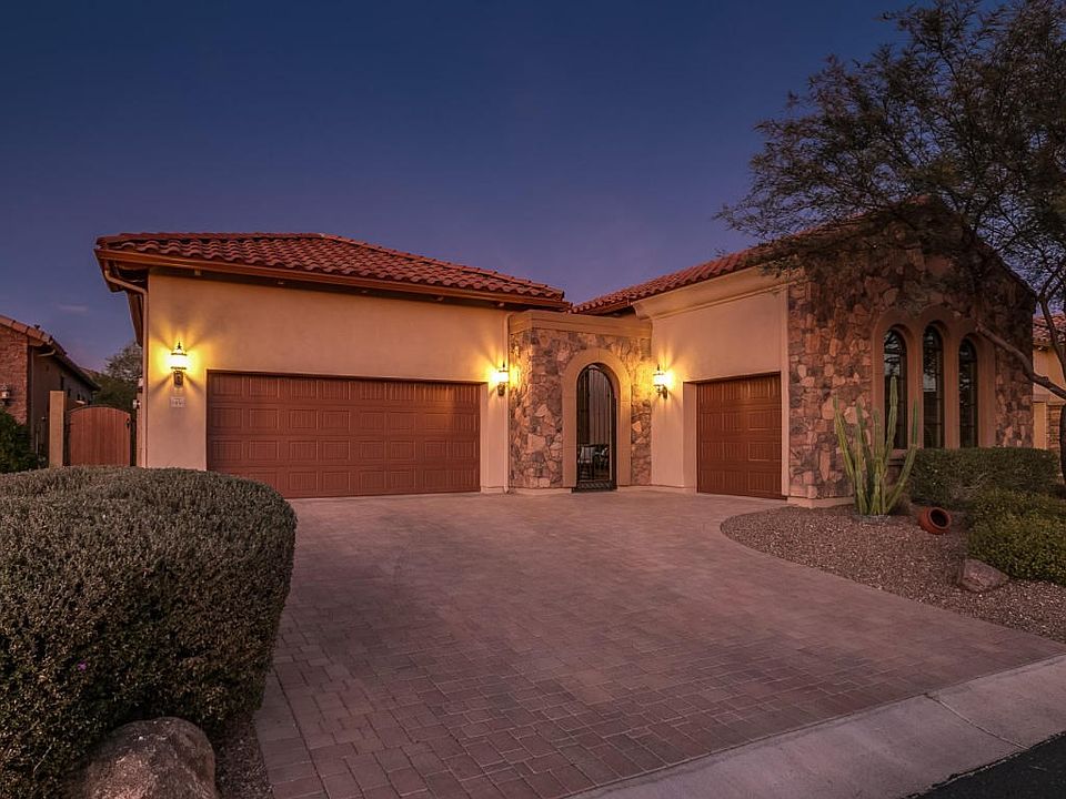 Front view of home at sunset