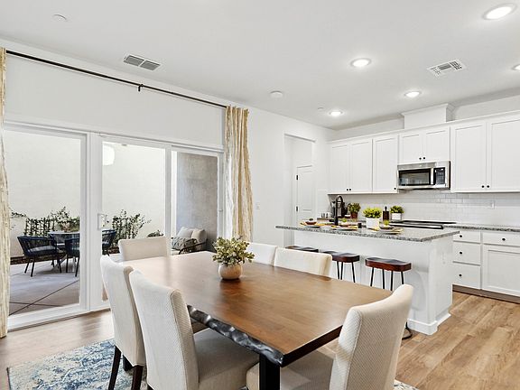 Dining area off covered patio
