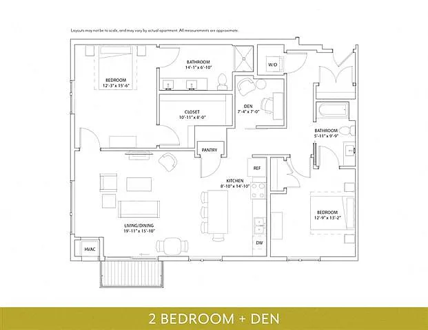 Floor plan 2 Bed 2 Bath Bellamy