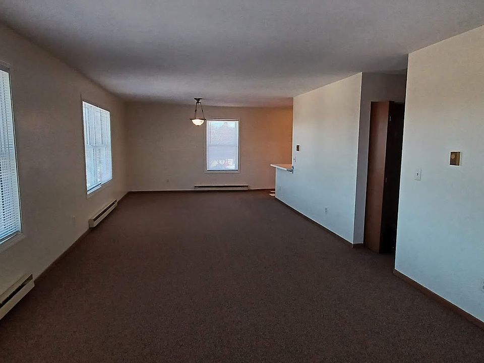Living and dining room is 12 x 32. This view faces east. End closest to kitchen is designed for a table.