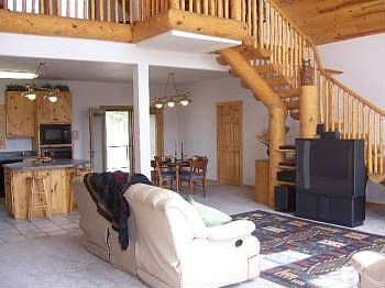 Vaulted Greatroom with Custom Staircase
