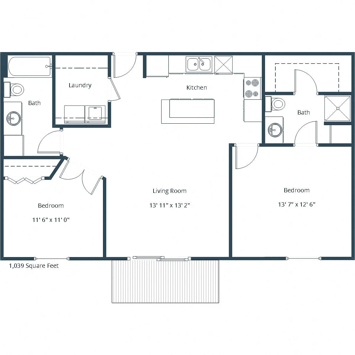 Floor plan Two Bedroom 2175A