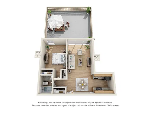 Floor plan 1X1 C