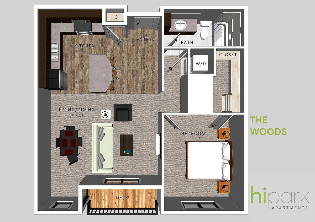 Floor plan HiPark Apartments - The Woods