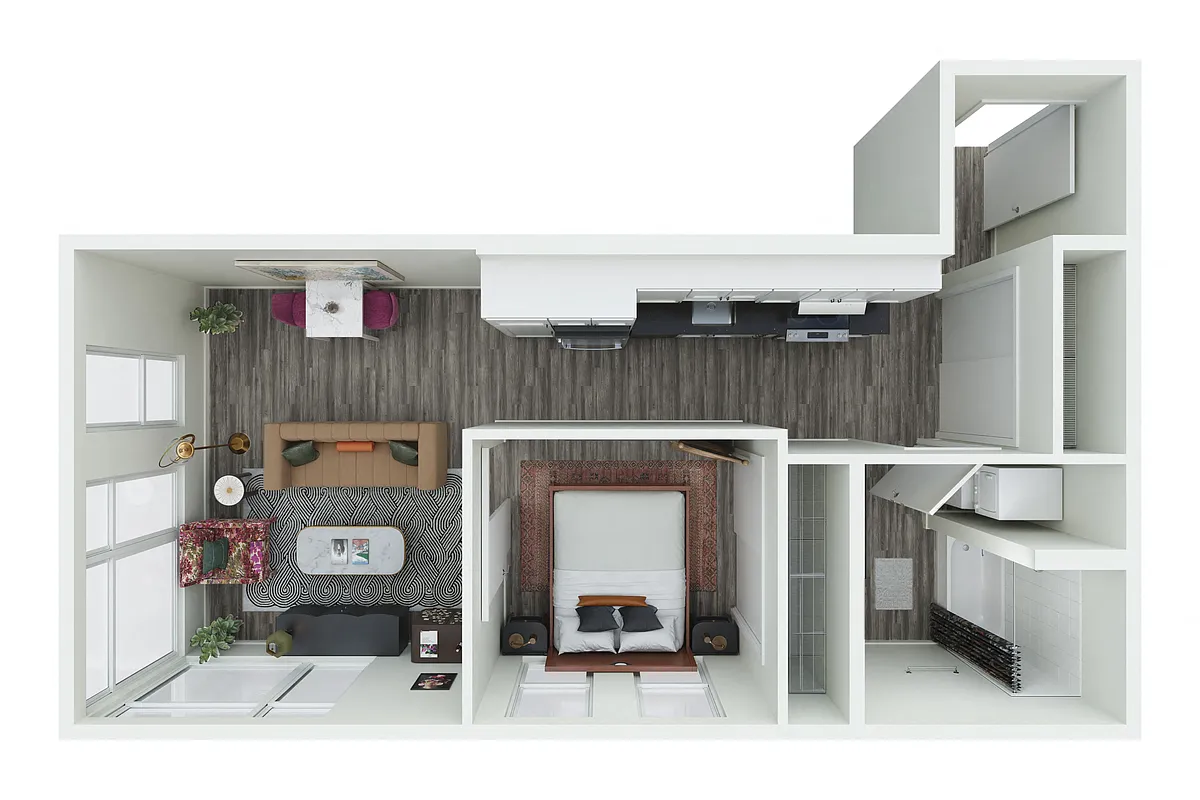 Floor plan 1X1 - 107