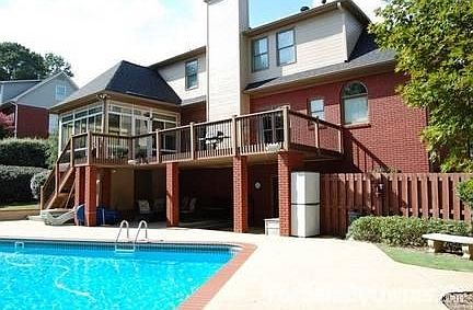 All composite decking, fenced in backyard. 
Very private