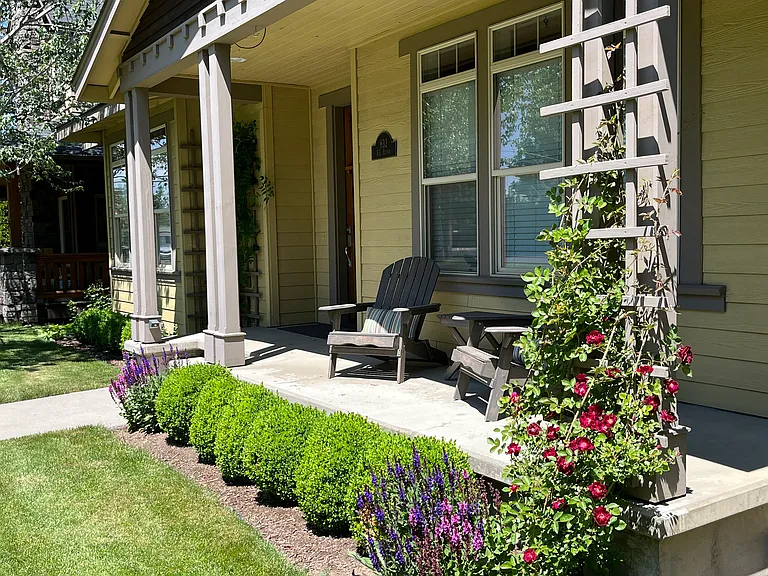 Front Porch with Adirondack Chairs