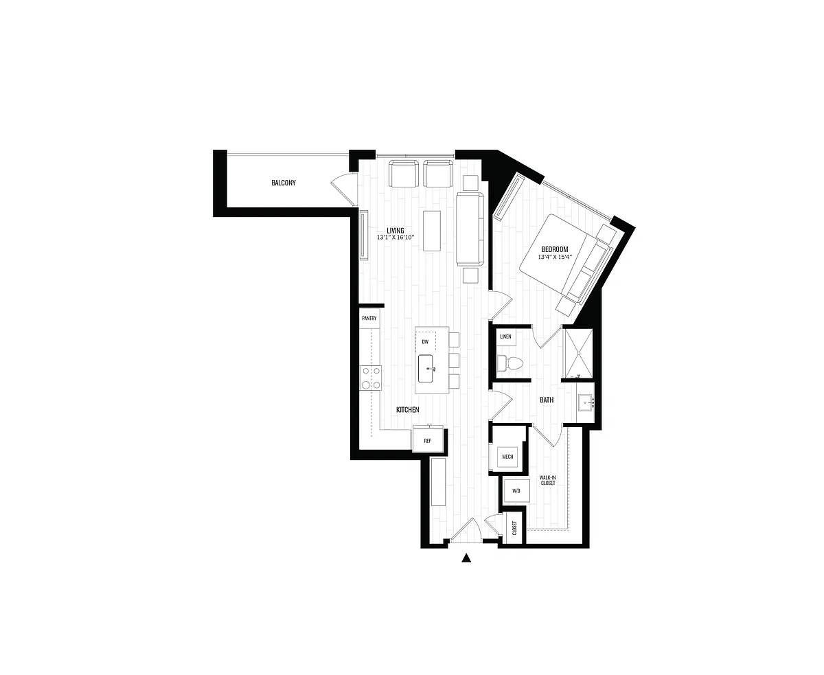 Floor plan 1 Bed/1 Bath-A7