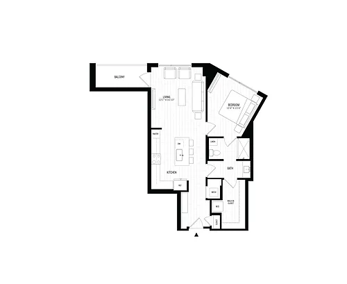 Floor plan 1 Bed/1 Bath-A7