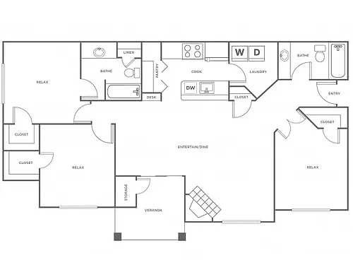 Floor plan C1 - 1367 - Classic