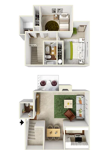Floor plan 2 Bed 1.5 Bath