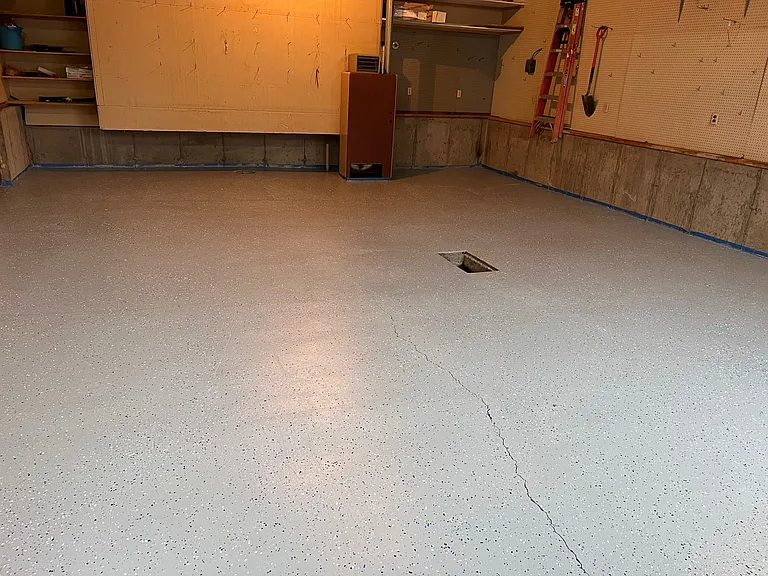 Epoxy sealed oversized garage