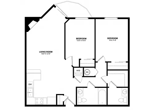 Floor plan 2X2 B