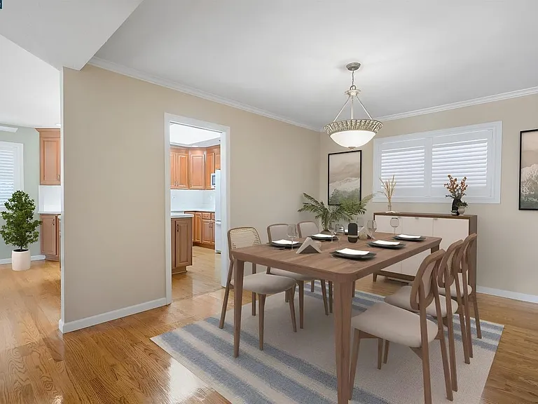Dining room and kitchen