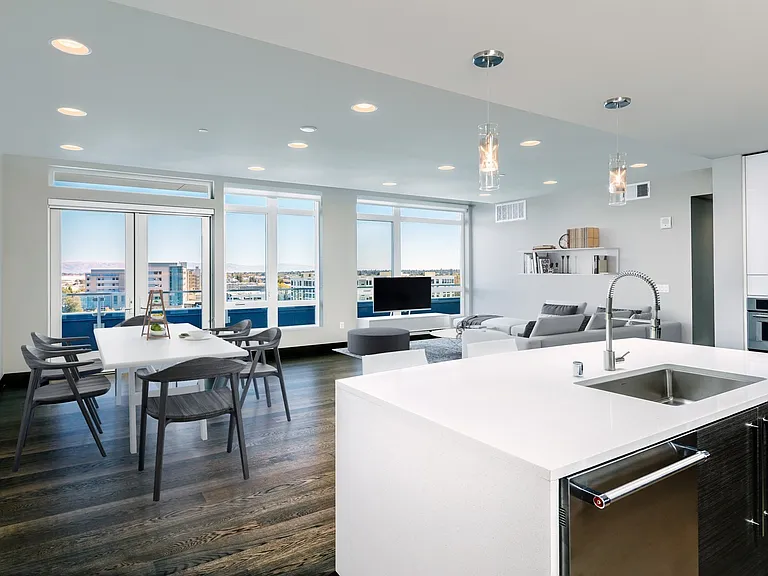 Large kitchen islands and access to private balconies