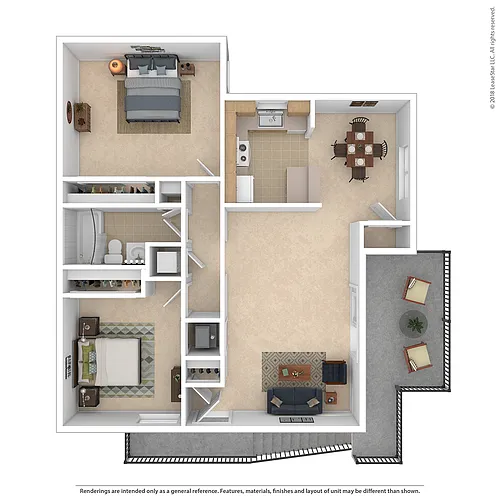 Floor plan 2 Bed 1 Bath